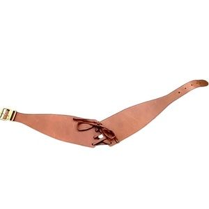 BABATON ARITZIA Smooth Leather Brown Lace Corset Thick Belt Women’s Size Small